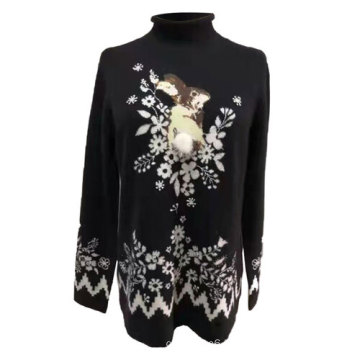 Black Pattern Women's Sweater